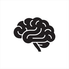 Brain or mind side view flat vector icon for medical apps and websites