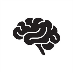 Brain or mind side view flat vector icon for medical apps and websites
