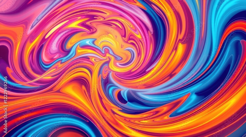 Poster vibrant swirls of color create a mesmerizing dance on canvas inviting exploration of emotion and ima