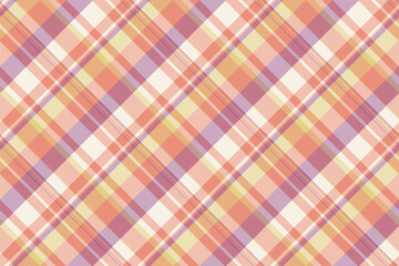 Elegant pastel plaid pattern in peach, lavender, and cream. Perfect for textile design, fashion, website backgrounds, and scrapbooking.  Seamless repeat for versatile use.