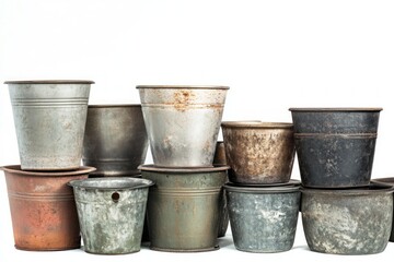 A Collection of Rustic Metal Pots for a Charming Garden or Home Decor