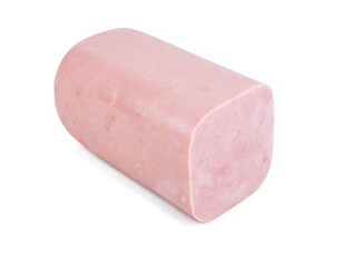 Cooked pork ham, isolated on white background.