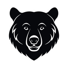 Illustration of a bear. Silhouette of Bear Head. Bear portrait .art vector illustration isolated on white background