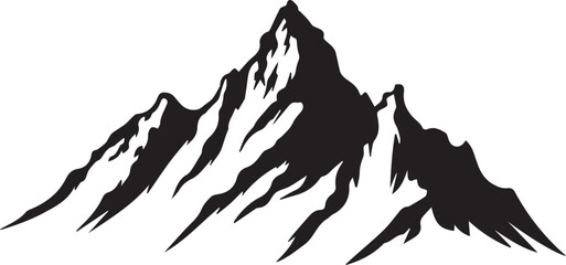 Mountain black silhouette vector illustration on white background