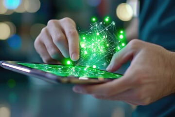 hands reviewing a strategic roadmap on a tablet, symbolizing focused vision and planning