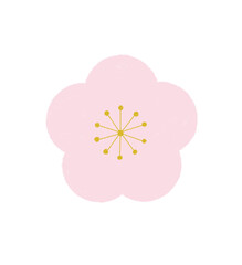 梅の花　クレヨンタッチ　ピンク