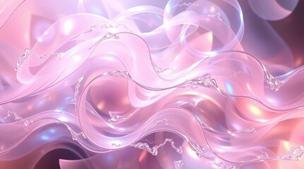 Obraz premium Colorful abstract waves flow seamlessly in a dreamlike fusion of light and texture