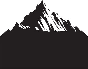 Obraz premium Mountain black silhouette vector illustration on white background
