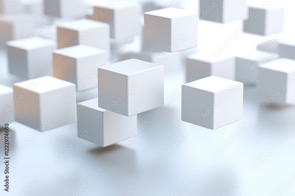Aufkleber abstract representation of data blocks forming a strong, unbreakable chain, highlighting blockchain 