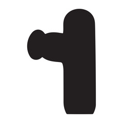 Mini Thermal Massage Gun Silhouette Vector Illustration