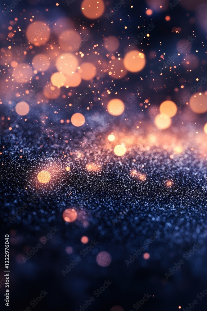Poster bokeh lights, glittering particles and colorful illumination creating a dreamy abstract background f