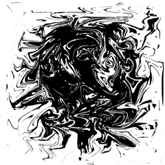 abstract skull with wings and tattoo