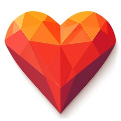 Vector flat red heart icon on white background, simple minimalist design, flat vector graphic element, clean lines and shapes, no shadows or gradients, basic flat illustration, minimalistic style, sim