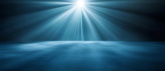 Abstract Blue Light Beam On Dark Background 
