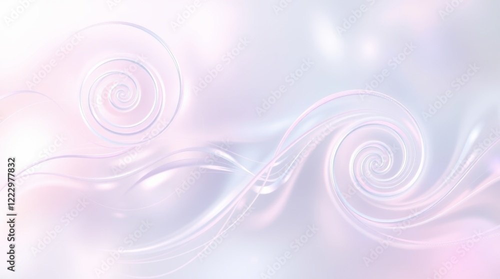Poster swirling patterns of soft pastel colors dance together in a serene display of abstract beauty, creat