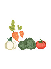 Minimalist cute vegetable collection