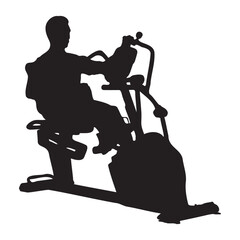 Recumbent Elliptical Cross Training Machine Silhouette Vector Illustration