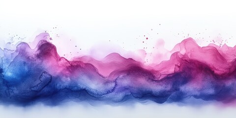 Obraz premium Soft Watercolor Waves in Shades of Purple and Blue, Ethereal Fluid Artistic Background for Creative Projects and Design Endeavors.purple blue brush stroke watercolor texture