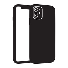Smartphone Front and Back Side Silhouette Vector Illustration
