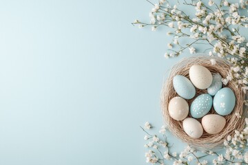 Osterdekoration mit Pastellt&ouml;nen und Fr&uuml;hlingsmotiven

