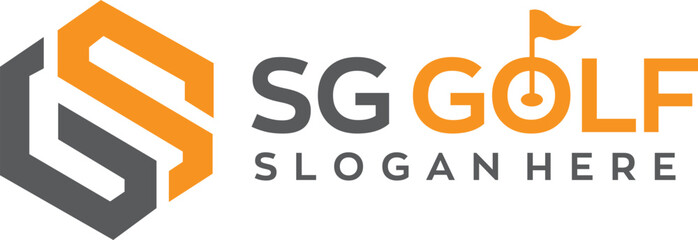 SG golf logo with editable vector file