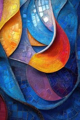 Colorful Abstract Painting Close Up