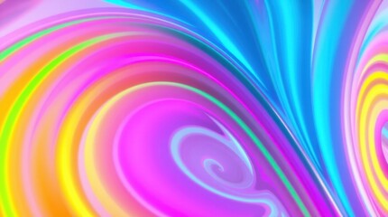 Colorful swirling patterns create a mesmerizing abstract design with bright hues of pink, blue, yellow, and green