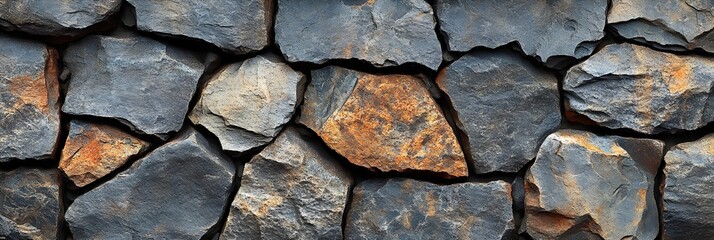 Obraz premium A background of rough stone walls with visible cracks and natural imperfections.