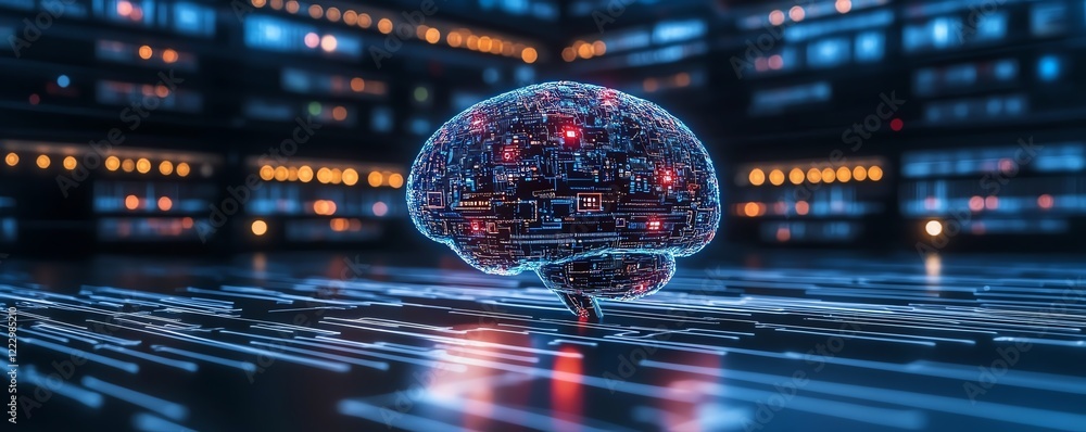 Poster digital developer programming ai, iot, and machine learning technologies for innovative big data sol