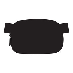 Waist Crossbody Bag Silhouette Vector Illustration