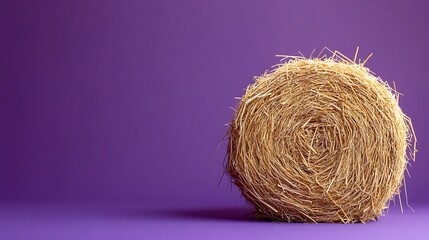 Needle in a hay bale on purple background