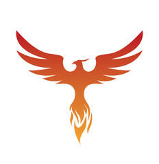 Creative Phoenix Logo Inferno Eagle Wings Vector Rising Flying Flames Symbol Design Illustration 