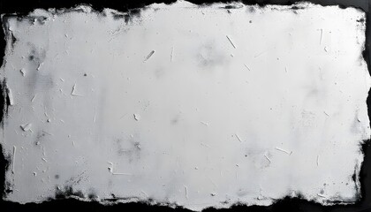 Abstract white paint texture with rough edges and subtle black accents, offering a versatile backdrop