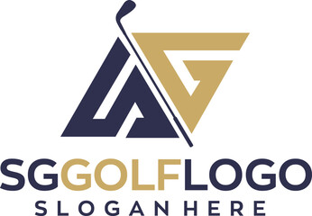 SG golf logo with editable vector file