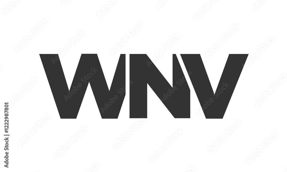 Poster wnv logo design template with strong and modern bold text. initial based vector logotype featuring s