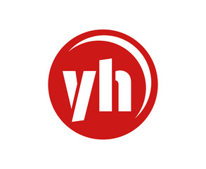 YH sport emblem or team logotype. Ball logo with a combination of Initial letter Y and H for balls shop, sports company, training, club badge.
