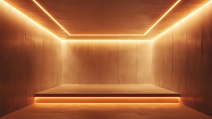 Fototapeta premium Inviting Room with Warm Wooden Floor Illuminated by Soft Natural Light Creating a Cozy and Tranquil Atmosphere Perfect for Relaxation and Reflection in a Contemporary Living Space