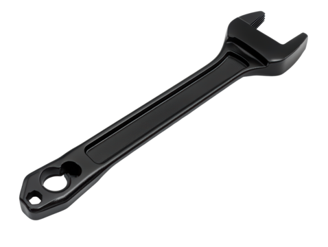 Isolated black adjustable wrench tool