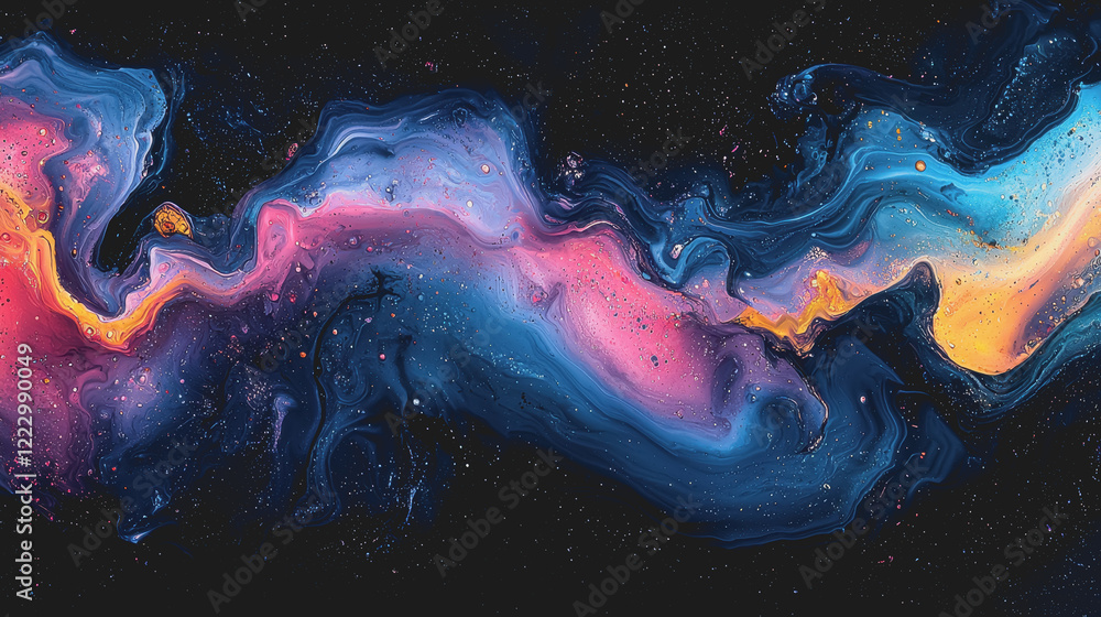 Poster colorful abstract paint background with vibrant swirls and textures creating a visually striking art