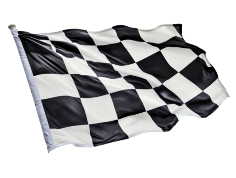 Isolated smooth checkered racing flag