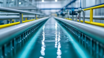 Fototapeta premium Efficient Industrial Water Treatment System Ensuring Cleanliness in Processing Units