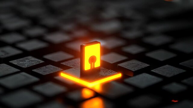 Finger Reaching for Glowing USB Key on Dark Keyboard Surface