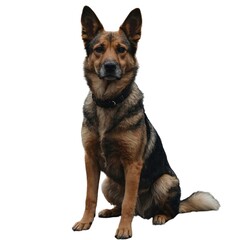 stockphoto, german shepherd on a transparent background. Beautiful portrait of a German shepherd dog . Animal design element. Sitting german shepherd on a white background.