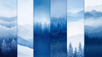 Winter gradient wallpaper in blue tones