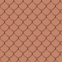A seamless, detailed roof tile pattern with a 3D effect, resembling classic terracotta tiles. Perfect for architectural backgrounds, construction visuals, and traditional design projects