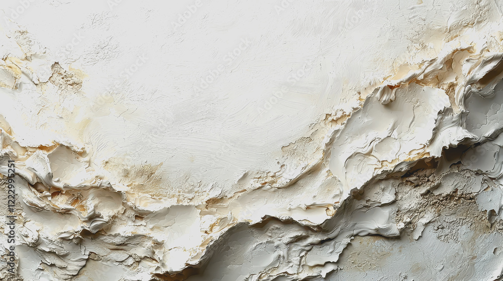 Poster white wall covered in various layers of paint showing texture and color variations in an artistic an