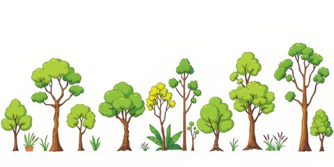 Eco-Friendly Tree Patterns - Vibrant Nature Backgrounds