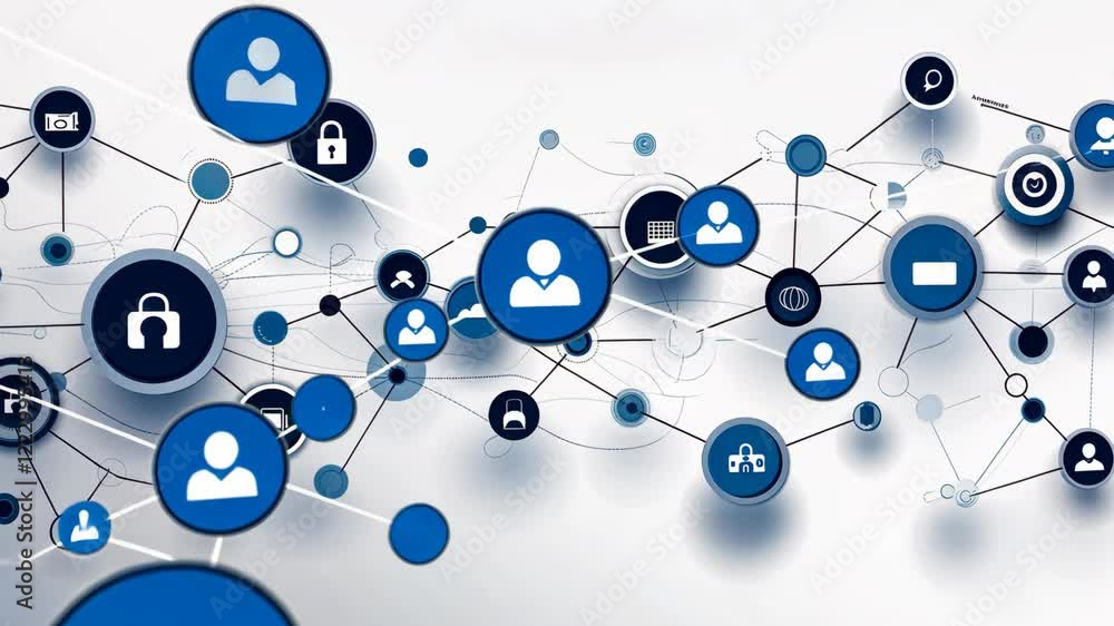 Aufkleber exploration of interconnected digital networks highlighting privacy concerns and security measures f