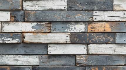 Close up of a textured brick wall featuring a wall clock with a modern design accentuating the surface details and colors of the bricks in the background