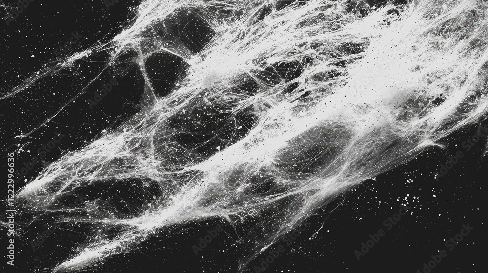 Poster large asteroid captured in a black and white image showcasing its rocky surface and irregular shape 